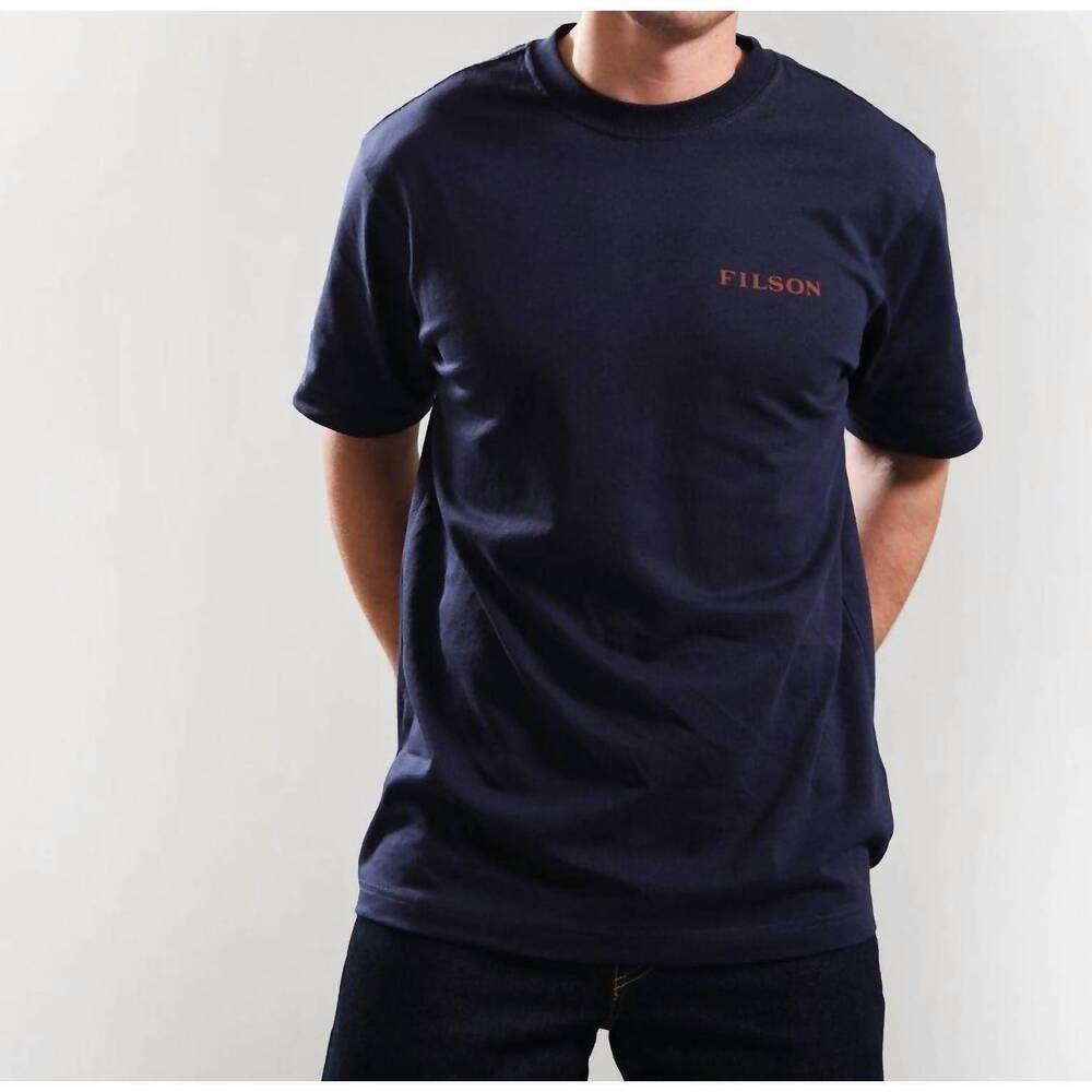 NEW FILSON short sleeve scenic graphic t-shirt in navy